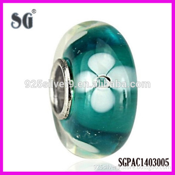 Handcrafted Murano glass beads with customized logo wholeasale cheap crystal handmake Italy murano glass beads stamped 925